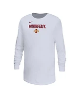 Nike Big Boys and Girls White Iowa State Cyclones 2025 Legend Bench Long Sleeve T-Shirt