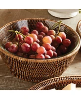 Burma Rattan Serving Bowl 10.75", Brown