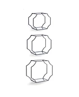 19.75"W x 7"D x 15.5"H and 17.75"W x 7"D x 14"H and 15.75"W x 7"D x 11.75"H Hudson Mirrored Wall Shelves Set of 3