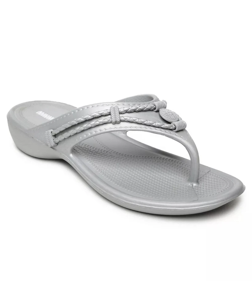 Minnetonka Women's Silverthorne Prism Eva Thong Sandals