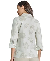 Jones New York Petite Printed Button-Front Shirt