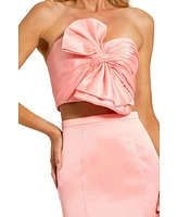 Mac Duggal Women's Strapless Bow Top and Mermaid Skirt 2 Piece Set