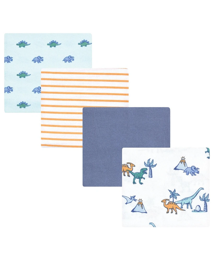 Hudson Baby Boys Cotton Flannel Receiving Blankets, Pastel Dino, One Size