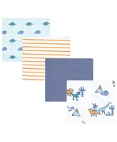 Hudson Baby Boys Cotton Flannel Receiving Blankets, Pastel Dino, One Size