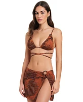 Red Carter Women's O-Ring Skirt Swim Cover-Up