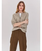 Celtic & Co. Women's Wool Cable Zip Cardigan
