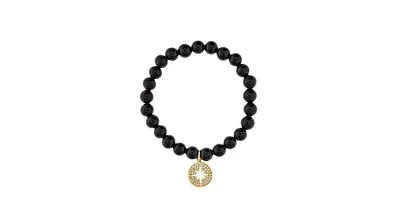 Rivka Friedman Onyx Beaded Bracelet with Starburst Charm