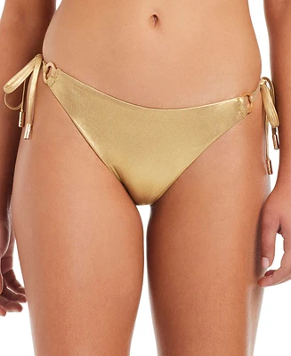 Red Carter Women's Side-Tie Hardware Cheeky Bikini Bottoms
