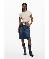 Desigual Women's Embroidered denim skirt