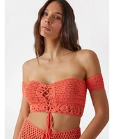 Guess Women's Crochet Crop Top