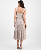 Tahari Asl Women's Satin & Soutache Sequin Midi Dress