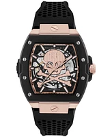 Philipp Plein Men's Automatic The Skeleton 2.0 Black Silicone Strap Watch 44mm