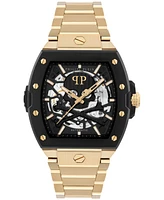 Philipp Plein Men's Automatic The Skeleton 2.0 Gold Ion Plated Bracelet Watch 44mm