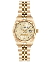 Philipp Plein Women's Date Superlative Gold Ion Plated Stainless Steel Bracelet Watch 28mm
