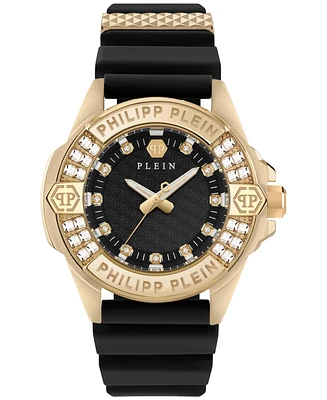 Philipp Plein Women's Majesty Black Silicone Strap Watch 38mm