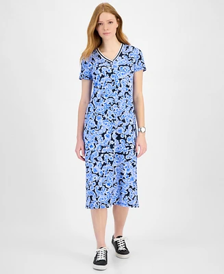 Tommy Hilfiger Women's Paisley-Print V-Neck Midi Dress