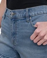 Dkny Jeans Women's Mid-Rise Released-Hem Denim Shorts - Kx7