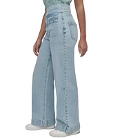 Dkny Jeans Women's High-Rise Tab-Waist Wide-Leg - Kx8