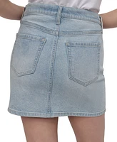 Dkny Jeans Women's Rhinestone-Front Denim Mini Skirt - H8s