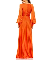Mac Duggal Women's Ruffle Tiered Floral Cut-Out Chiffon Gown