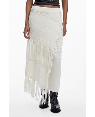 Desigual Women's Fringed knit skirt