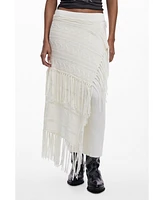 Desigual Women's Fringed knit skirt