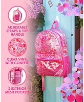 Packed Party Backpack, Women's Fashion Shoulder Knit Book Bag Trendy Unicorn Confetti Look for Work and Travel (Pink - Sweet Tart
