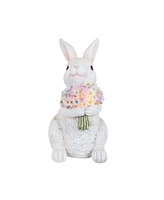 Easter Bunny w/ Floral Bouquet Lighted Figure Figurine