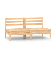 Patio Middle Sofas 2 pcs Solid Wood Pine