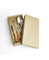 Haisley Bottle Opener Stirring Spoon Ice Scoop Bar Tender Peeler Stainless Steel Cocktail Accessories w/ Premium Wooden Handles, Set of 4