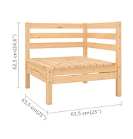 Patio Corner Sofas 2 pcs Solid Wood Pine