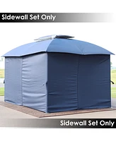 125 x 77 Inch Polyester 4-Piece Gazebo Sidewall Set - Gazebo Curtains Only - Provides Shade and Privacy - Navy