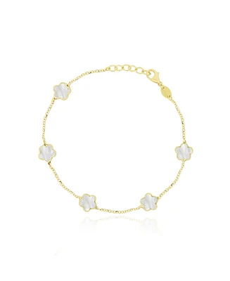The Lovery Mother of Pearl Flower Bracelet 14K Gold