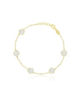 The Lovery Mother of Pearl Flower Bracelet 14K Gold