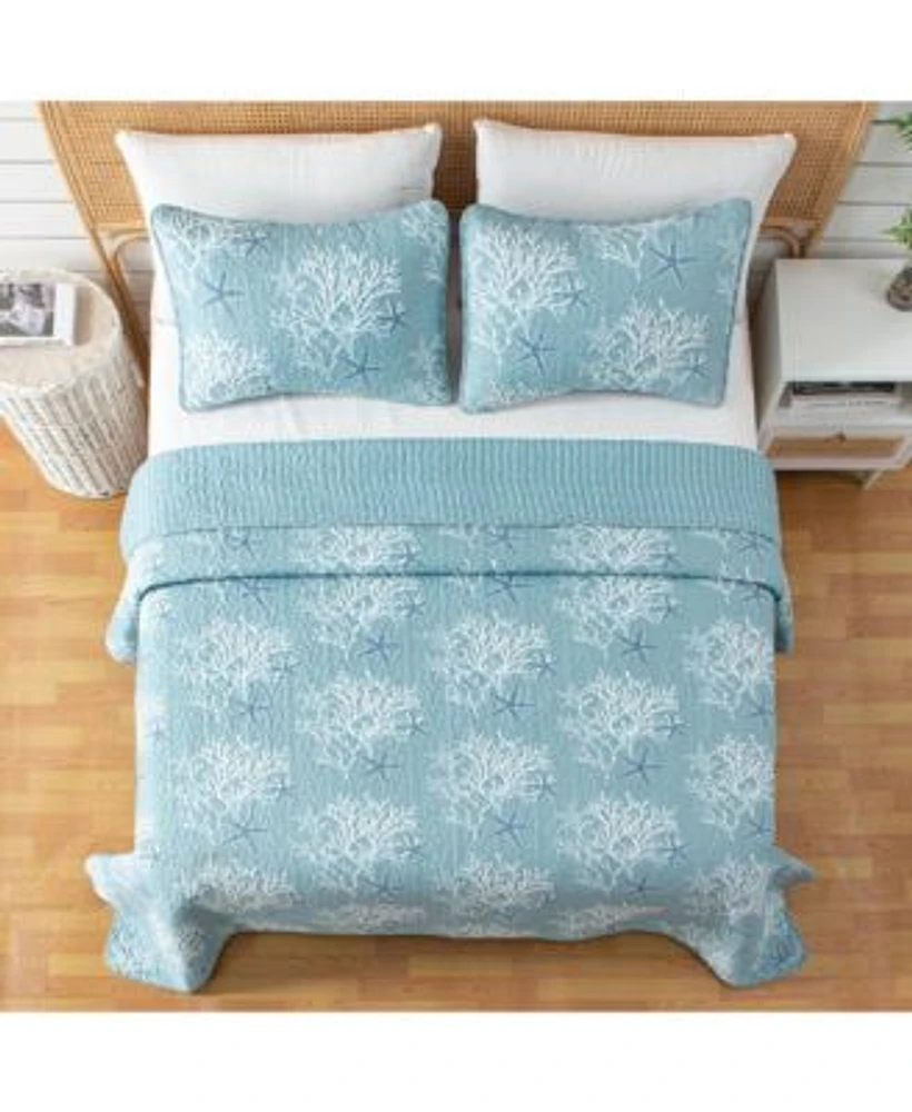 Linery Co. Coastal Microfiber Quilt Set With Shams