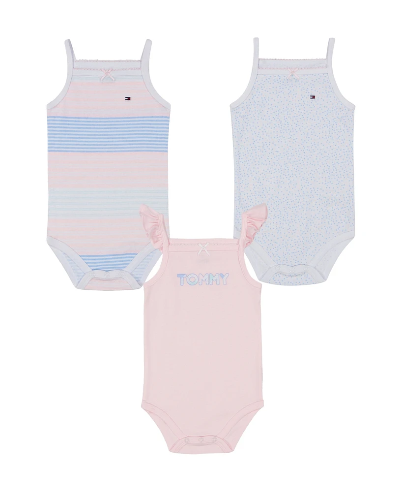 Tommy Hilfiger Baby Girls 3-Pack Pastel Patterns Tank Bodysuits