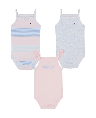 Tommy Hilfiger Baby Girls 3-Pack Pastel Patterns Tank Bodysuits