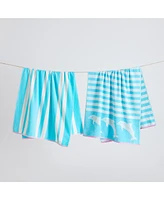 Linery & Co. 100% Cotton Jacquard 2 Pack Summer Beach Towels