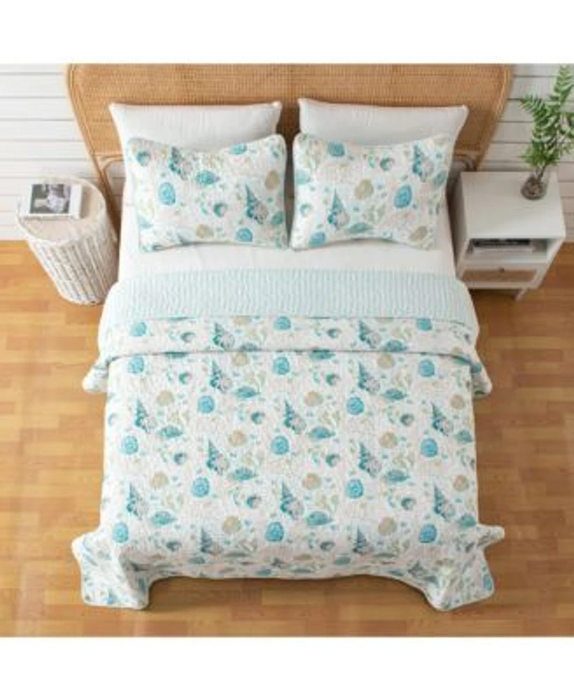 Linery Co. Coastal Microfiber Quilt Set With Shams
