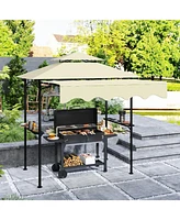 Outsunny 8' x 5' Grill Gazebo, 2-Tier Outdoor Bbq Dark