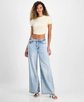 Guess Women's Peony Jacquard Crop Top