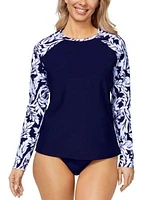 Island Escape Womens Pullover Rashguard Tummy Control Bottoms Exclusively At Macys