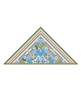 Jessie Zhao New York Double Sided Wool Silk Triangle Scarf Of Shapes Reconstruction