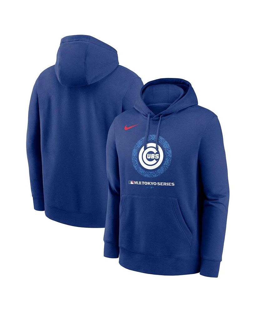 Nike Men's Royal Chicago Cubs 2025 Mlb World Tour: Tokyo Series Logo Club Fleece Pullover Hoodie