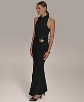 Donna Karan New York Women's Cowl-Neck Sleeveless Gown