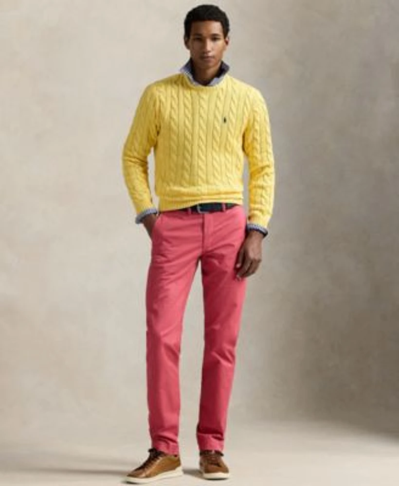 Polo Ralph Lauren Mens Cable Knit Cotton Sweater Oxford Shirt Chino Pants Leather Sneakers