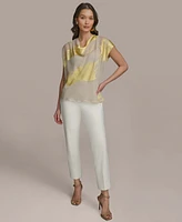 Donna Karan New York Women's Printed Cap-Sleeve Blouse