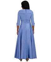 Jessica Howard Women's Portrait-Collar Side-Ruched Gown