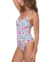 Andie Women's Amalfi Striped Scoop-Neck One-Piece Swimsuit