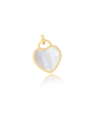 The Lovery Mother of Pearl Heart Padlock Charm 15 millimeters